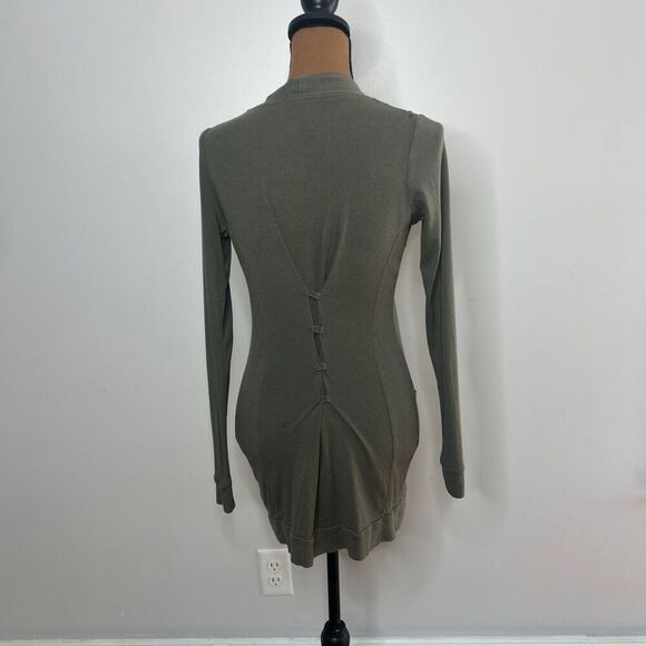 Pink Rose, Olive Green Button Front Cardigan, Button Cinched Back, Women’s Small - Picture 6 of 13